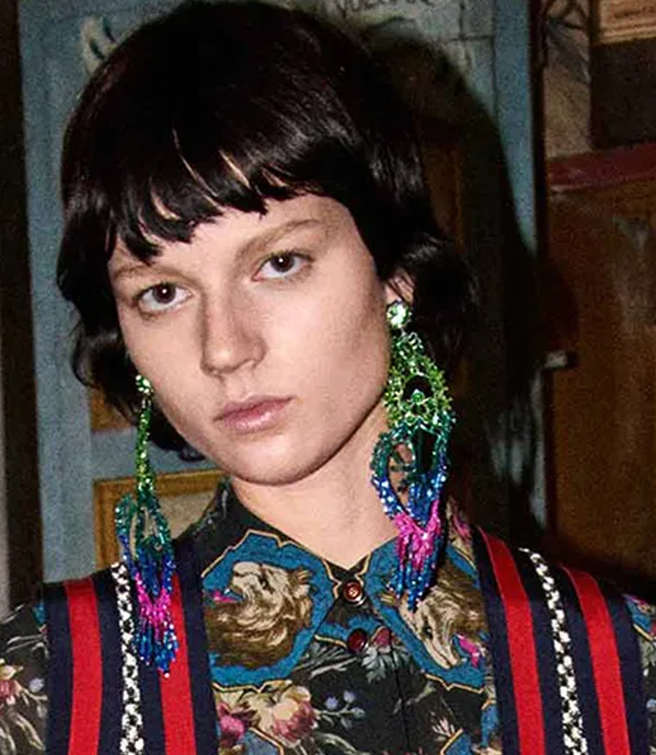 Multicolor embroidery earrings, Gucci pre-fall-2017