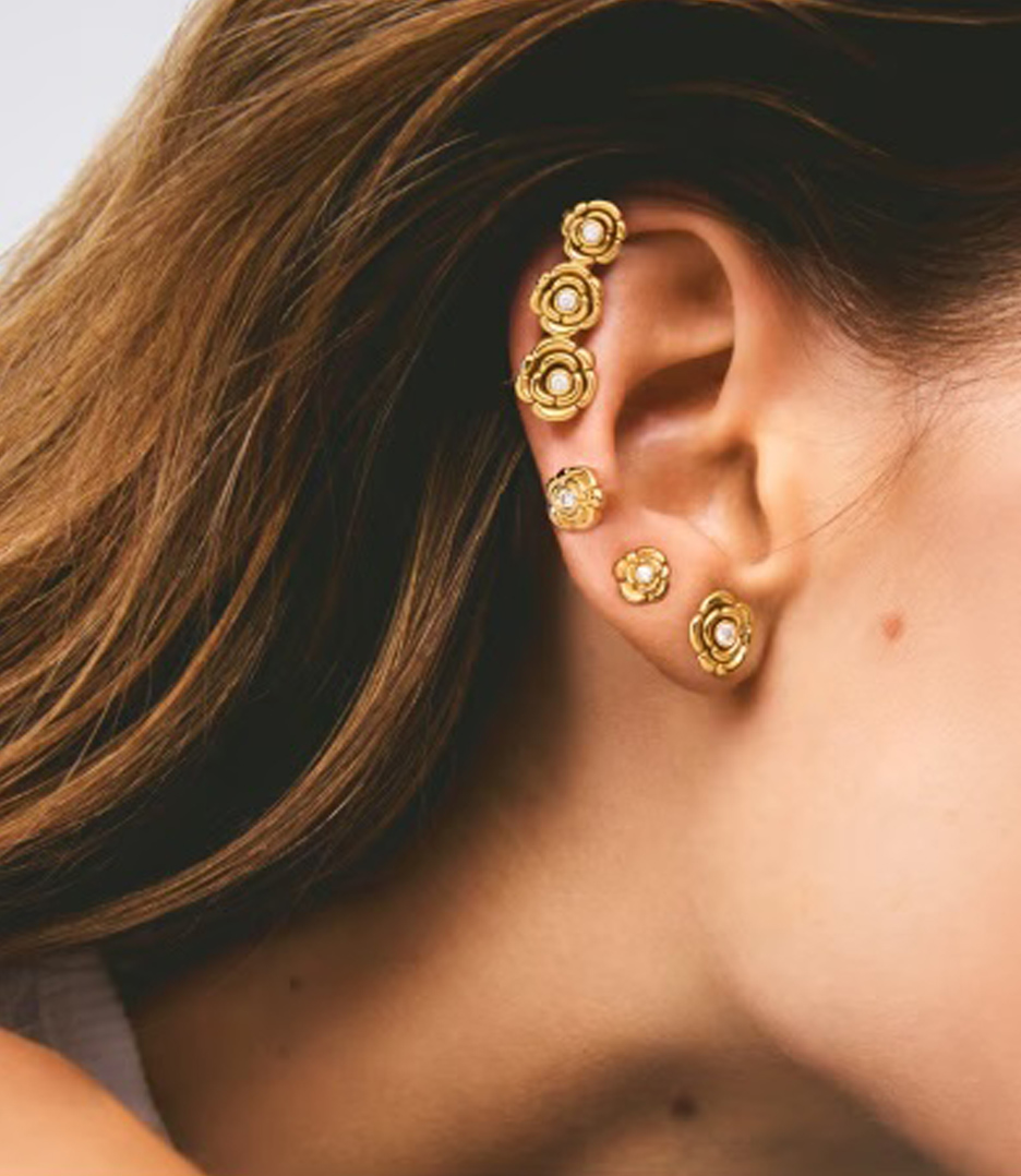 TOUS Rosa de Abril earrings with diamonds, freelance jewelry project